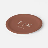 Assiettes En Carton Boho Burnt Orange Terracotta Mariage rustique (Angle)
