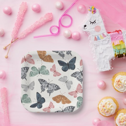 Assiettes En Carton Boho Butfly Baby shower Table (Fête)