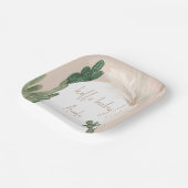 Assiettes En Carton Boho cactus pampas arc baby shower bonjour (Angulaire)