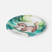 Assiettes En Carton Boho Calm Otter Anniversaire (Angle)