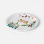 Assiettes En Carton Boho camping fête d'anniversaire Plaque de papier (Angle)