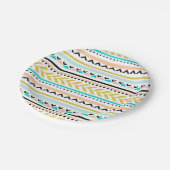 Assiettes En Carton Boho Chic Gold Turquoise Motif Aztec (Angle)