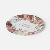 Assiettes En Carton Boho Citrouille Autumn Bloom Anniversaire (Angle)