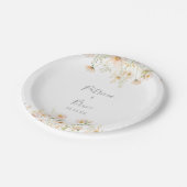 Assiettes En Carton Boho classique Blush Fleur sauvage Mariage gâteau (Angle)