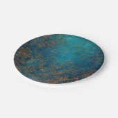 Assiettes En Carton Boho Copper Blue Script Grunge (Angle)