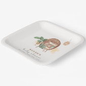 Assiettes En Carton Boho Cosy Teddy Bear Sleep Baby shower (Angulaire)