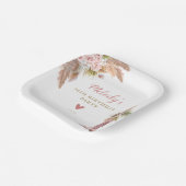 Assiettes En Carton Boho Cowgirl Boot Pampas Grass Roses Anniversaire (Angulaire)