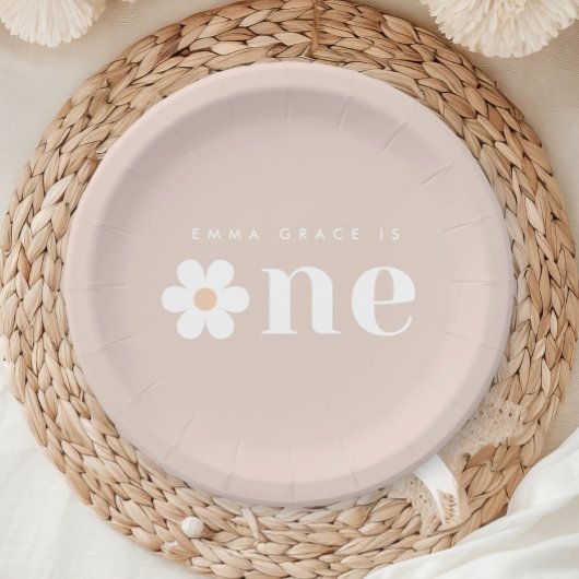 Assiettes En Carton Boho Daisy Plaque de papier pour le premier annive