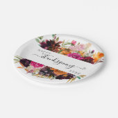 Assiettes En Carton Boho d'automne aquarelle florale Thanksgiving (Angle)