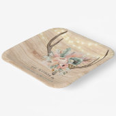 Assiettes En Carton Boho Deer Antlers et Florals Mariage en bois (Angulaire)
