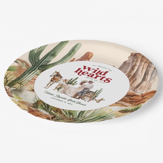 Assiettes En Carton Boho Désert occidental | Enterrement de vie de jeu (Angle)