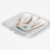 Assiettes En Carton Boho d'hiver Mariage Floral | BLANCHE (Angulaire)