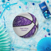 Assiettes En Carton boho doodles violet blanc de basket fête (Fête)