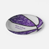 Assiettes En Carton boho doodles violet blanc de basket fête (Angle)