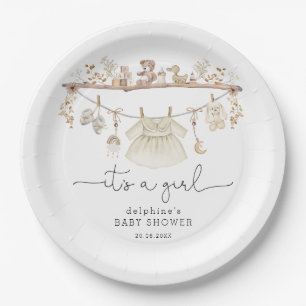 Assiettes En Carton Boho doux Muet bébé fille robe Baby shower