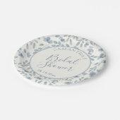 Assiettes En Carton Boho Dusty Blue Floral Fête de Mariage (Angle)