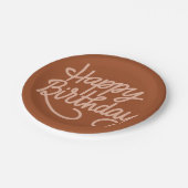 Assiettes En Carton Boho Été Brown Terracotta Branché Joyeux Anniversa (Angle)