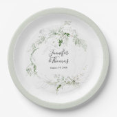 Assiettes En Carton Boho Ethereal Greenery Simple Botanique (Devant)