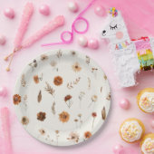 Assiettes En Carton Boho Fall Floral Baby Shower  (Fête)