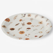 Assiettes En Carton Boho Fall Floral Baby Shower  (Angle)