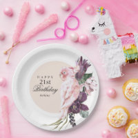 Boho Feminine Tropical Pink Parrot 21e anniversair