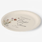 Assiettes En Carton Boho Fête de Mariage Fleur de Champêtre (Angle)