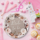 Assiettes En Carton Boho Fête des mariées Plaque Burlap Bride à être (Fête)