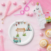 Assiettes En Carton Boho filles camping aventure fête d'anniversaire (Fête)