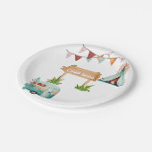 Assiettes En Carton Boho filles camping aventure fête d'anniversaire (Angle)