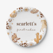 Assiettes En Carton Boho First Rodeo Cowgirl Plaques de papier d'anniv (Devant)