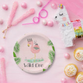 Assiettes En Carton Boho Flamant rose Wild One Bird Party (Fête)
