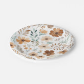 Assiettes En Carton Boho Fleur Brun Clair (Angle)
