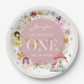 Assiettes En Carton Boho Fleur sauvage Fairy 1er fête d'anniversaire (Devant)
