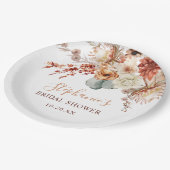 Assiettes En Carton Boho Fleurs en terre cuite Fête des mariées automn (Angle)