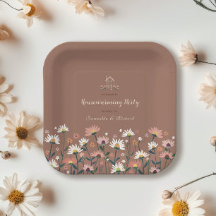 Assiettes En Carton Boho Floral Automne Fête de l'Automne