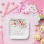 Assiettes En Carton Boho Floral Baby Brunch (Fête)