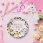 Assiettes En Carton Boho Floral Cheetah Imprimer Safari Anniversaire P (Fête)