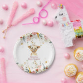 Assiettes En Carton Boho Floral Highland Cow (Fête)