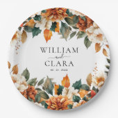 Assiettes En Carton Boho Floral Terracotta Aquarelle Mariage (Devant)