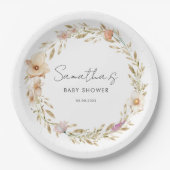 Assiettes En Carton Boho Flower Baby Shower (Devant)
