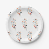 Assiettes En Carton Boho Folk Automne Feuilles Thanksgiving (Devant)