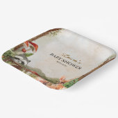 Assiettes En Carton Boho forêt Bois Baby shower rustique (Angulaire)