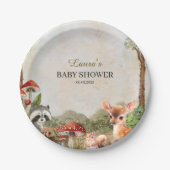 Assiettes En Carton Boho forêt Bois Baby shower rustique (Devant)