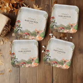 Assiettes En Carton Boho forêt Bois Baby shower rustique