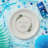 Assiettes En Carton Boho Géométrique Verdure Baby shower neutre genre (Fête)