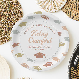 Assiettes En Carton Boho Grad Casquettes Grad Graduation Party