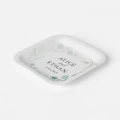 Assiettes En Carton Boho Green Eucalyptus Mariage (Angulaire)