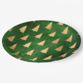 Assiettes En Carton Boho Green Gold Trees Noël (Angle)