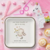 Assiettes En Carton Boho Green Vêtements pour bébés Baby shower neutre (Fête)