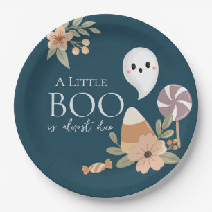 Assiettes En Carton Boho Halloween Baby shower Cute Fantôme Turquoise